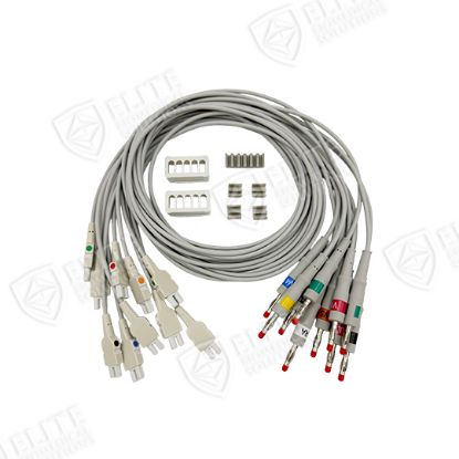 Picture of GE Compatible EKG Leadwire, 10 Leads, Banana, Adult/Pediatric, AHA