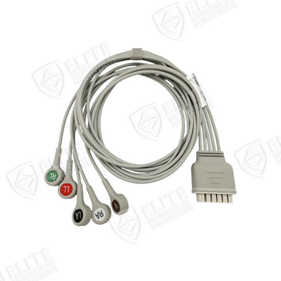 Picture of Mindray Compatible ECG Telemetry Leadwire 5 Lead Snap