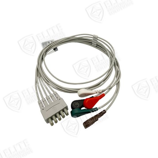 Picture of GE/Marquette Compatible Reusable ECG 5 Lead Wire Snap