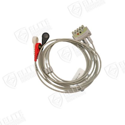 Picture of GE/Marquette Compatible Reusable ECG 3 Lead Wire Snap