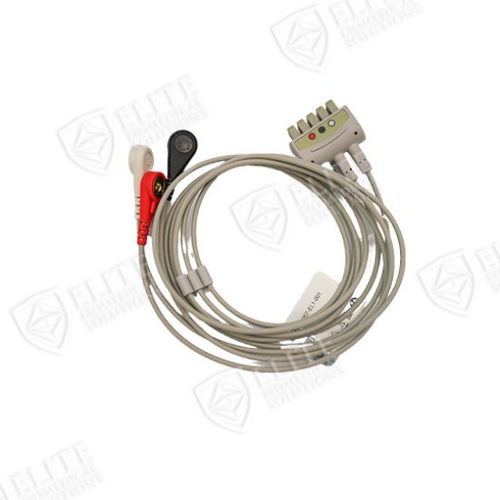 Picture of GE/Marquette Compatible Reusable ECG 3 Lead Wire Snap
